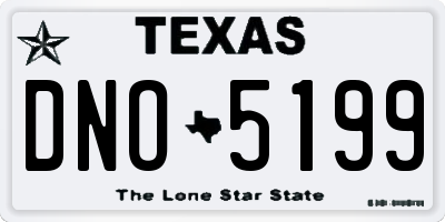TX license plate DNO5199