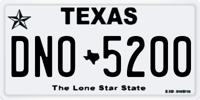 TX license plate DNO5200