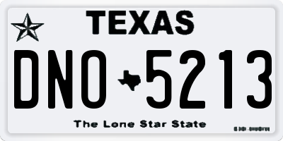 TX license plate DNO5213