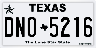 TX license plate DNO5216