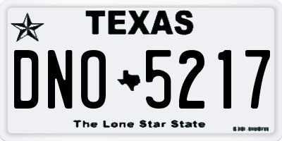 TX license plate DNO5217