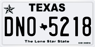 TX license plate DNO5218