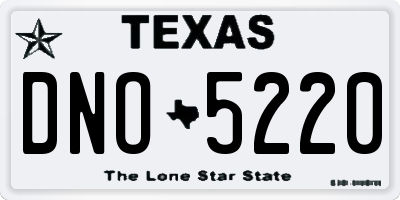 TX license plate DNO5220