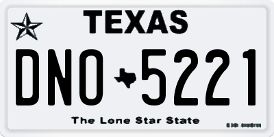 TX license plate DNO5221