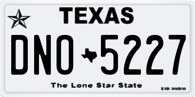 TX license plate DNO5227