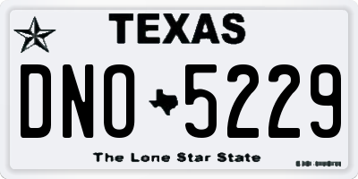 TX license plate DNO5229