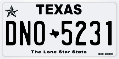 TX license plate DNO5231