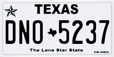 TX license plate DNO5237