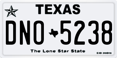 TX license plate DNO5238