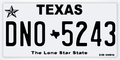 TX license plate DNO5243