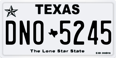 TX license plate DNO5245