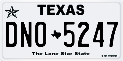 TX license plate DNO5247