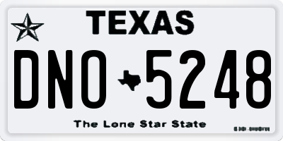 TX license plate DNO5248