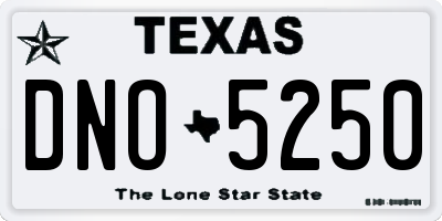 TX license plate DNO5250