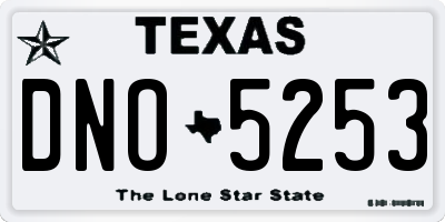 TX license plate DNO5253