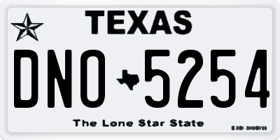 TX license plate DNO5254