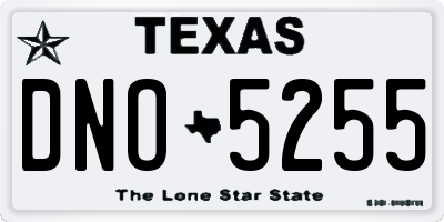TX license plate DNO5255