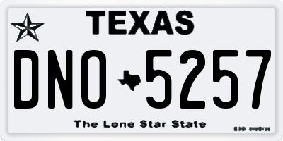 TX license plate DNO5257