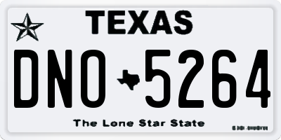 TX license plate DNO5264