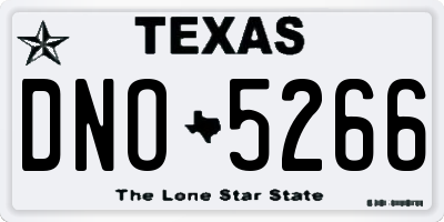 TX license plate DNO5266