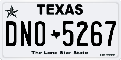TX license plate DNO5267