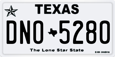 TX license plate DNO5280