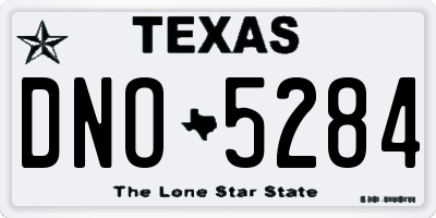 TX license plate DNO5284