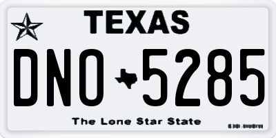 TX license plate DNO5285