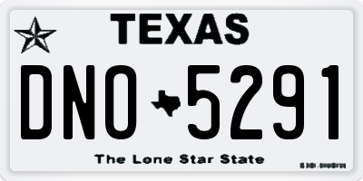 TX license plate DNO5291