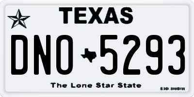 TX license plate DNO5293