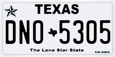 TX license plate DNO5305