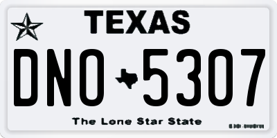 TX license plate DNO5307