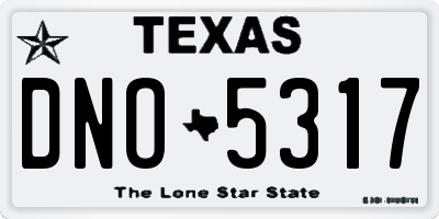 TX license plate DNO5317