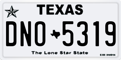 TX license plate DNO5319