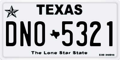 TX license plate DNO5321