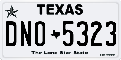 TX license plate DNO5323