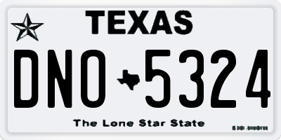 TX license plate DNO5324