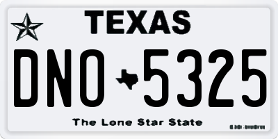 TX license plate DNO5325