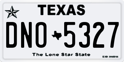 TX license plate DNO5327