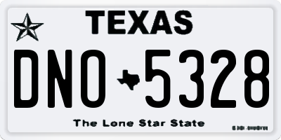 TX license plate DNO5328