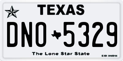 TX license plate DNO5329