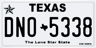 TX license plate DNO5338