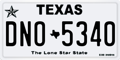 TX license plate DNO5340