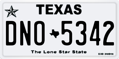 TX license plate DNO5342