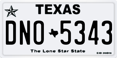 TX license plate DNO5343