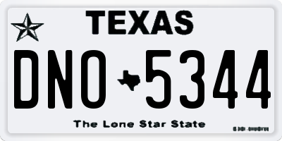 TX license plate DNO5344