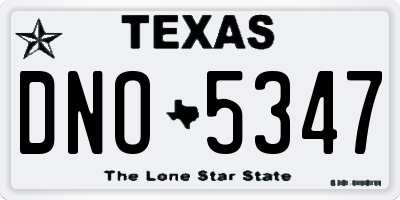 TX license plate DNO5347