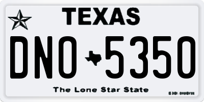 TX license plate DNO5350
