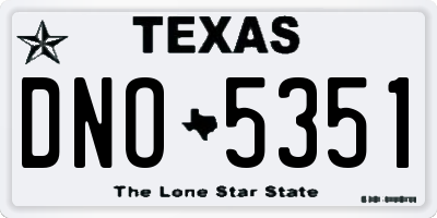 TX license plate DNO5351