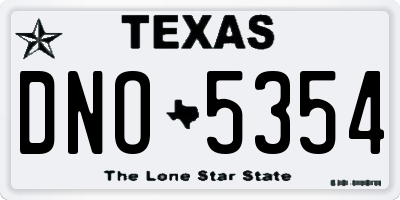 TX license plate DNO5354